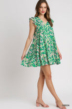 Load image into Gallery viewer, Mixed Green Ruffle Dress
