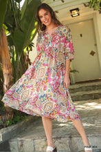 Load image into Gallery viewer, Pink Paisley Midi Dress
