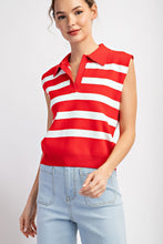 Load image into Gallery viewer, Red Stripe Sleeveless Top
