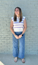 Load image into Gallery viewer, Lavender Stripe Sleeveless Top
