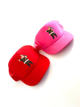 Load image into Gallery viewer, Designer Champagne Santa Trucker Hat
