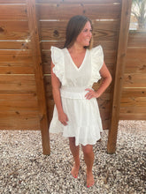 Load image into Gallery viewer, Winnie White Ruffle Dress
