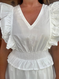 Winnie White Ruffle Dress