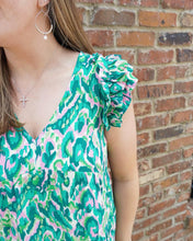 Load image into Gallery viewer, Mixed Green Ruffle Dress
