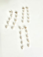 Load image into Gallery viewer, Freshwater Cultured Pearl Linear Long Drop Earrings: Gold
