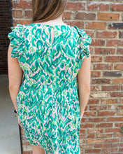 Load image into Gallery viewer, Mixed Green Ruffle Dress
