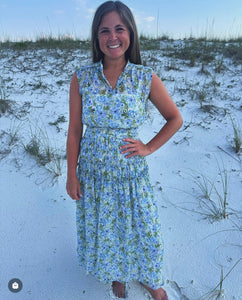 Ester Floral Blue Maxi Dress