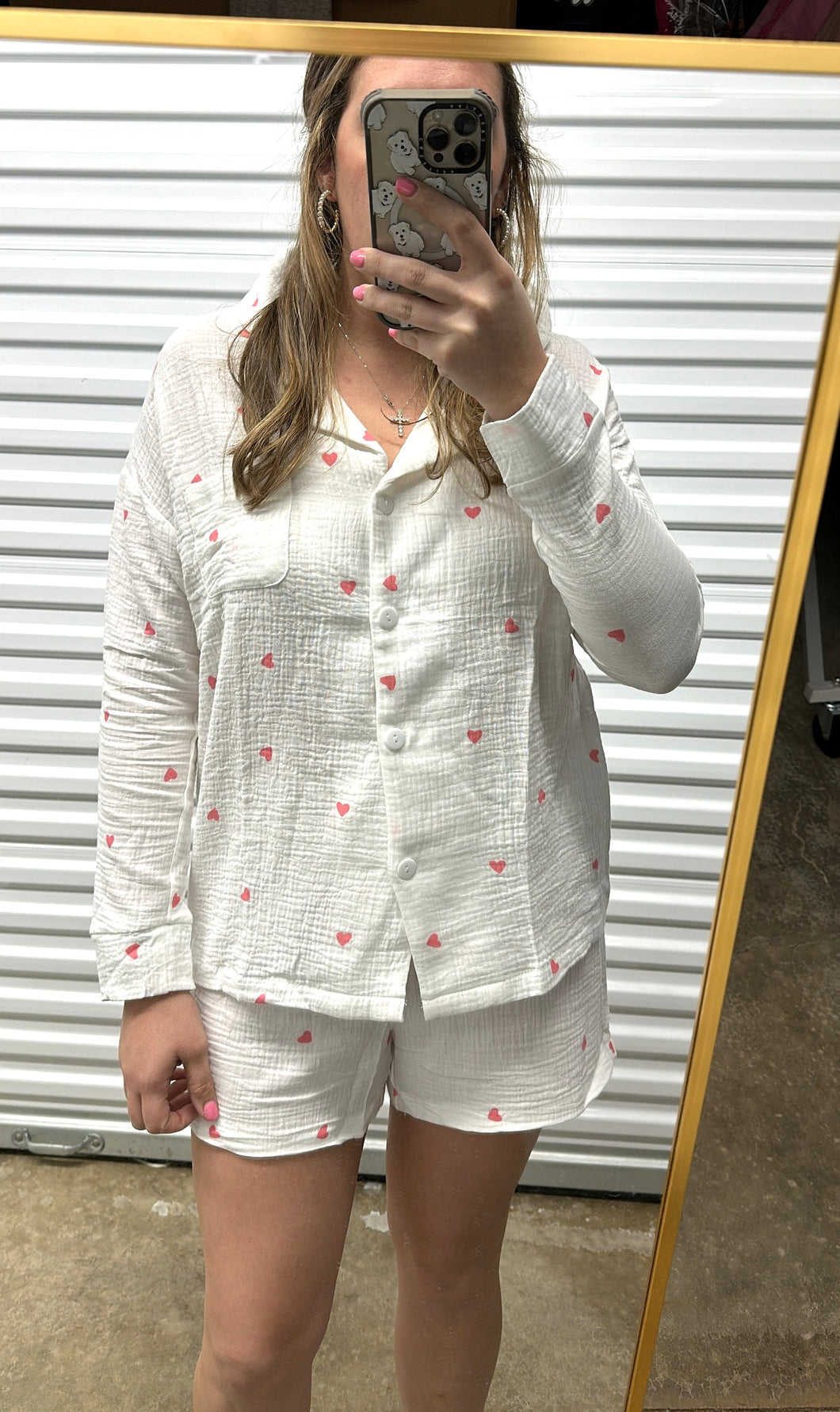 Heartbreaker Pajama Set- White