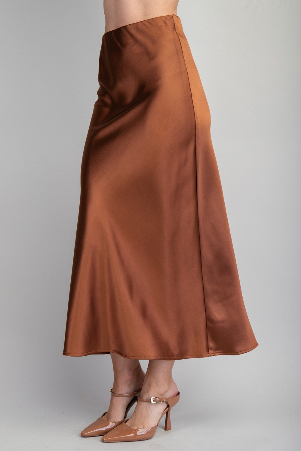 Molly Brown Satin Midi Skirt