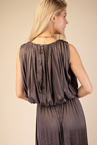 Mocha Pleated Top