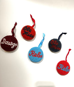 Collegiate Beaded Ornaments