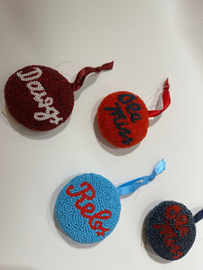 Collegiate Beaded Ornaments