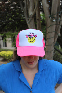 Cowboy Smiley Trucker Hat