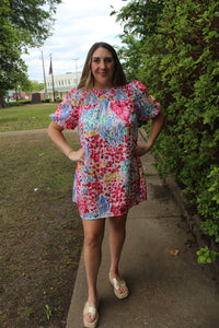 Sadie Floral Dress - Blue