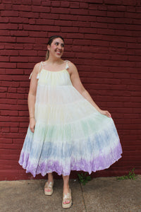 Rainbow Tiered Maxi Dress