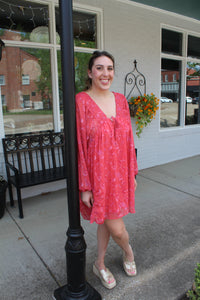 Brick Floral Dress