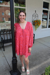 Brick Floral Dress