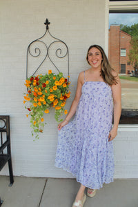 Violet Floral Maxi Dress