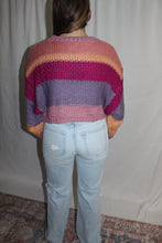 Load image into Gallery viewer, Meg Mauve Stripe Crop Sweater
