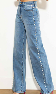 Pearl Stud High Rise Jeans