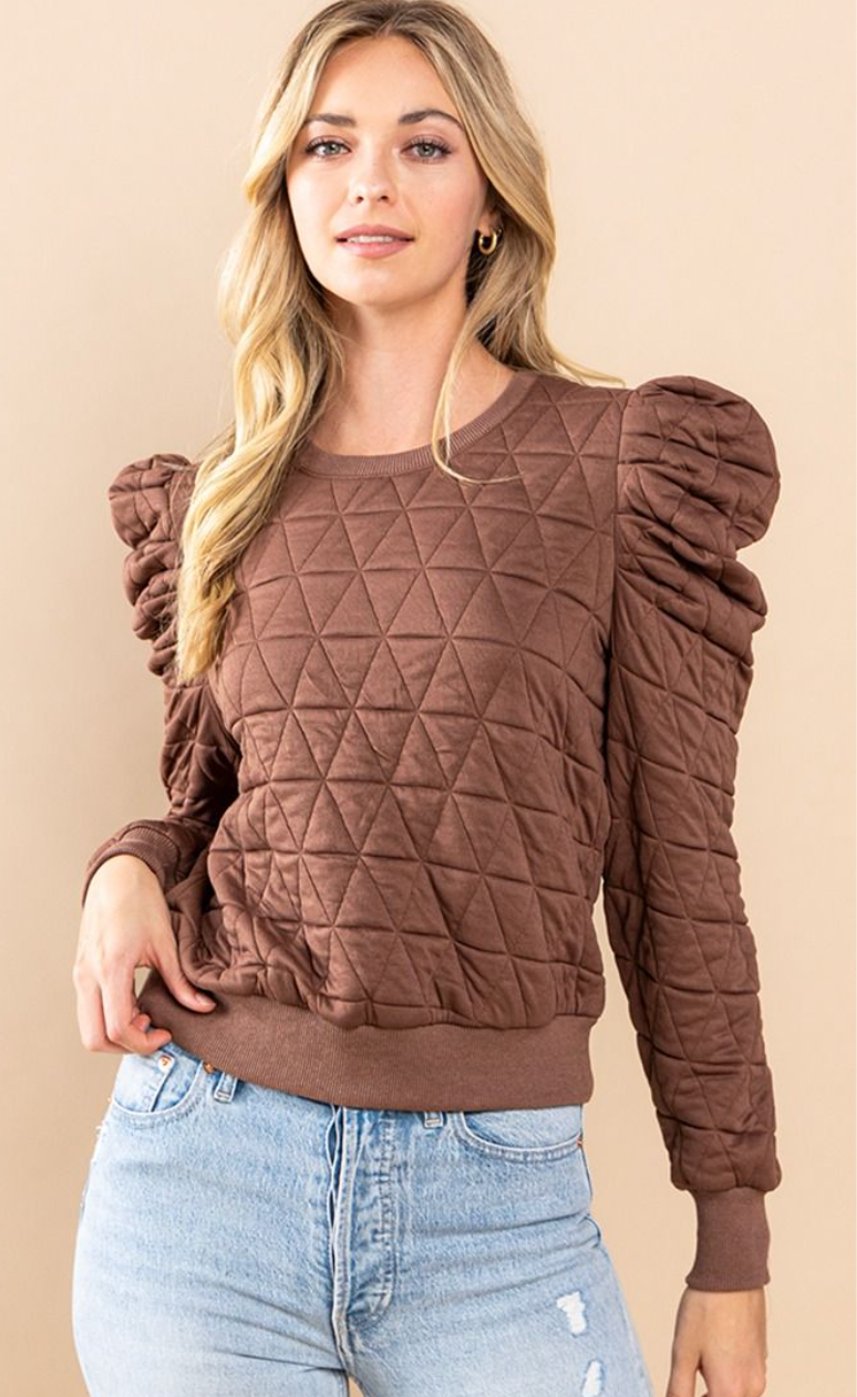 Chocolate Quilted Top