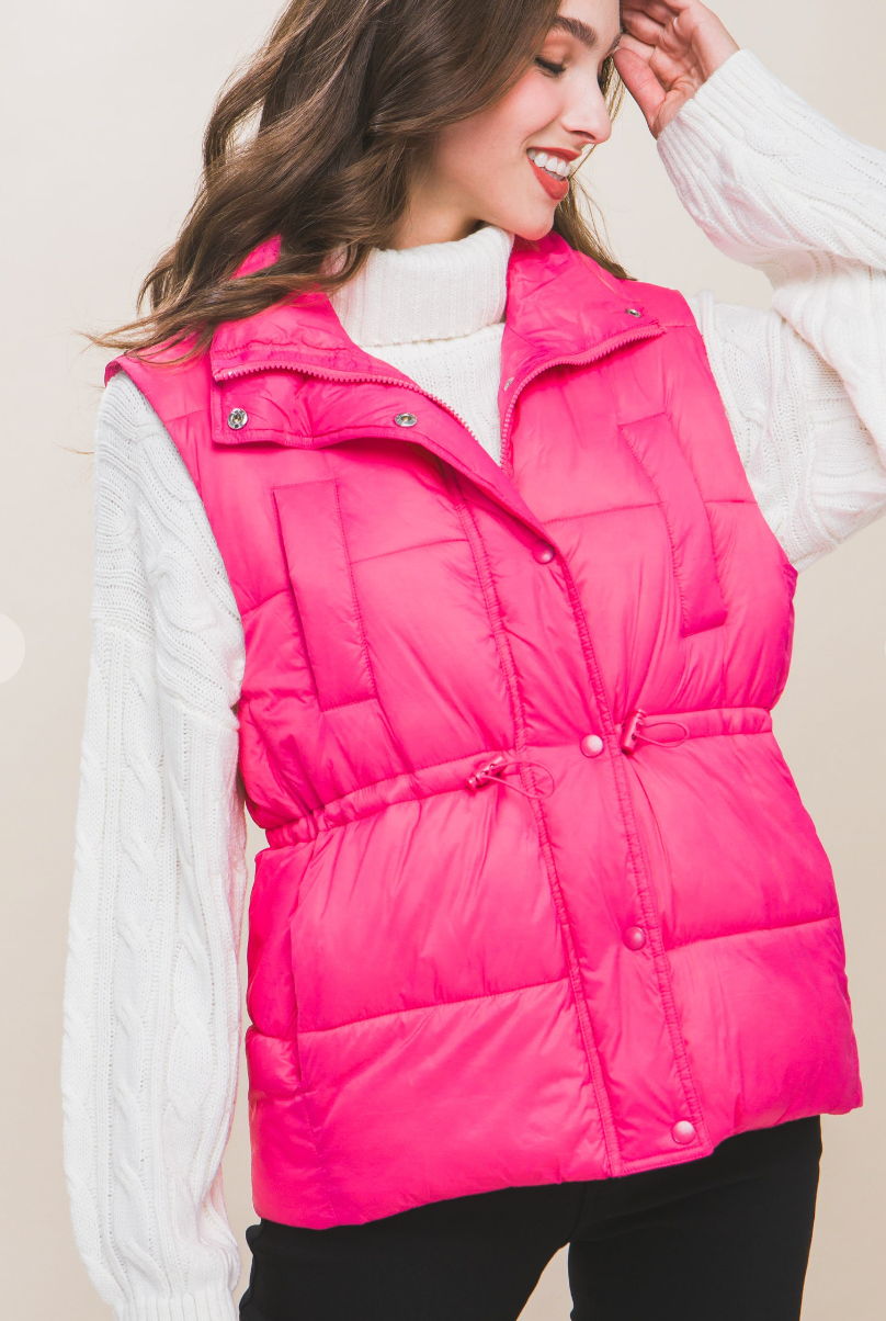 Fuchsia Puffer Vest