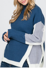 Load image into Gallery viewer, Nancy Navy Side Panels Sweater
