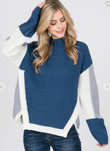 Load image into Gallery viewer, Nancy Navy Side Panels Sweater
