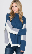 Load image into Gallery viewer, Nancy Navy Side Panels Sweater

