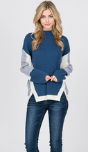 Load image into Gallery viewer, Nancy Navy Side Panels Sweater
