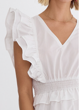 Load image into Gallery viewer, Winnie White Ruffle Dress
