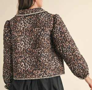 Leopard Scallop Stitched Jacket