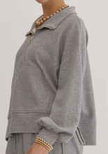 Load image into Gallery viewer, Paula Zippered Sweatshirt- Grey
