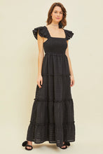 Load image into Gallery viewer, Black Maxi Smocked Dress
