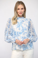 Load image into Gallery viewer, Blue Toile Print Blouse
