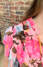 Load image into Gallery viewer, Pink Floral Ruffle Blouse
