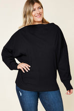 Load image into Gallery viewer, Brianne Black Curvy Ribbed Sweater

