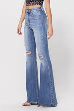 Load image into Gallery viewer, Distressed Denim Jean Flares
