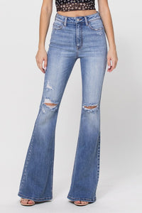 Distressed Denim Jean Flares