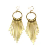 Golden Metal Fringe Earring