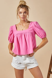 Sally Square Neck Babydoll Top