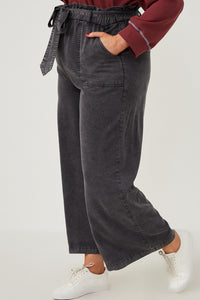 Charcoal Wide Leg Curvy Pants