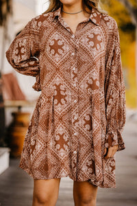 Rust Paisley Print Dress