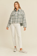 Load image into Gallery viewer, farrah flannel plaid shacket- blue
