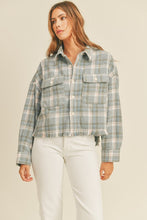 Load image into Gallery viewer, farrah flannel plaid shacket- blue
