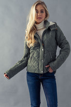 Load image into Gallery viewer, everly evergreen quilted fleece jacket
