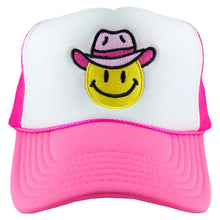 Load image into Gallery viewer, Cowboy Smiley Trucker Hat
