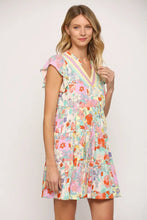 Load image into Gallery viewer, Lace Trim Patchwork Print Dress
