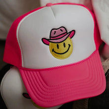 Load image into Gallery viewer, Cowboy Smiley Trucker Hat
