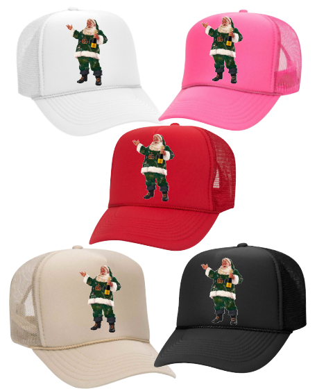 Designer Champagne Santa Trucker Hat